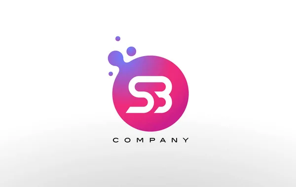 SB mektup Logo tasarımı yaratıcı Trendy kabarcıkları ile nokta. — Stok Vektör