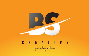 Sarı arka plan ve Swoo BS B S harfi Modern Logo tasarımı