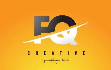 Sarı arka plan ve Swoo FQ F Q harfi Modern Logo tasarımı