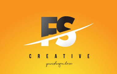 Sarı arka plan ve Swoo FS F S harfi Modern Logo tasarımı