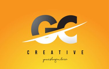 Sarı arka plan ve Swoo GC G C harfi Modern Logo tasarımı