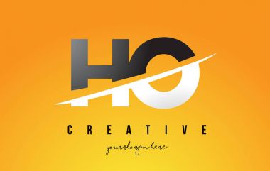 Sarı arka plan ve Swoo Ho H O mektubu Modern Logo tasarımı