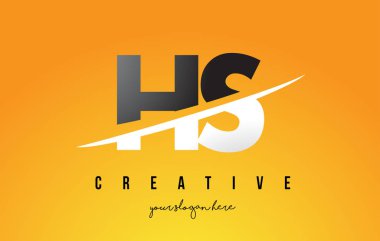 Sarı arka plan ve Swoo HS H S harfi Modern Logo tasarımı