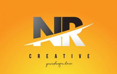 Sarı arka plan ve Swoo Nr N R harfi Modern Logo tasarımı
