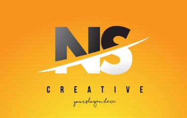 Sarı arka plan ve Swoo NS N S harfi Modern Logo tasarımı