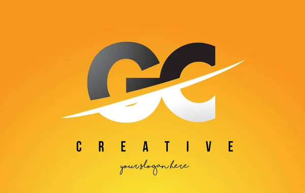 黄色背景与 Swoo Gc G C 字母现代标志设计 — 图库矢量图片