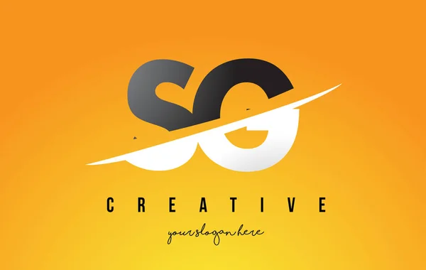 SG S G Lettre Design de logo moderne avec fond jaune et Swoo — Image vectorielle