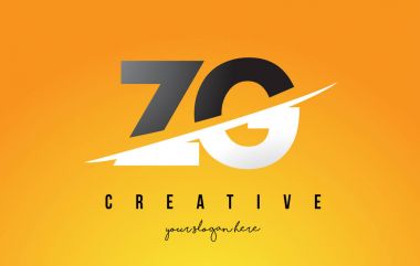 Sarı arka plan ve Swoo zg Z G harfi Modern Logo tasarımı