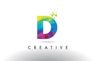 D renkli mektup Origami üçgenler tasarlamak vektör.