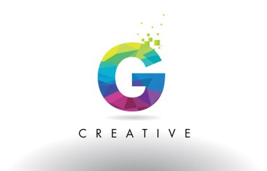 G renkli mektup Origami üçgenler tasarlamak vektör.