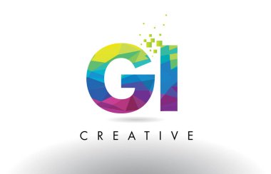 Gi G Ben renkli mektup Origami üçgenler vektör tasarımı.