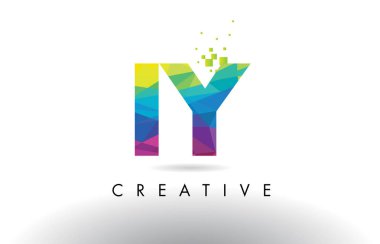 Iy ben Y renkli mektubu Origami üçgenler tasarlamak vektör.