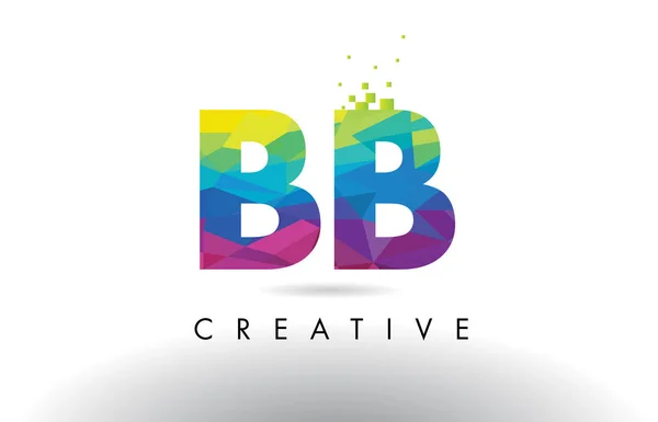 BB B B renkli mektup Origami üçgenler vektör tasarımı. — Stok Vektör
