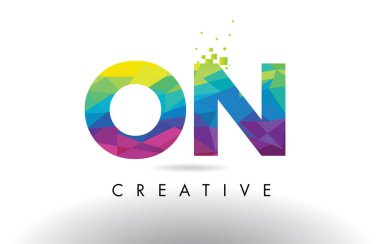 O N renkli mektup Origami üçgenler tasarlamak vektör üzerinde.