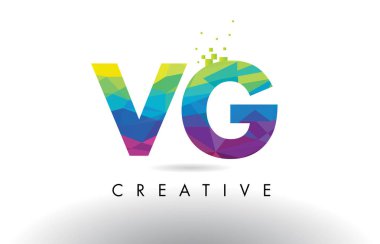 VG V G renkli mektup Origami üçgenler tasarlamak vektör.