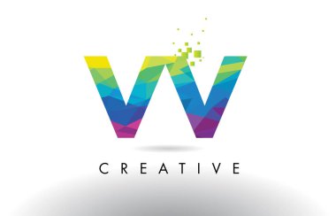 VV V renkli mektup Origami üçgenler tasarlamak vektör.