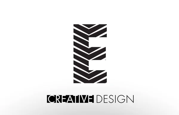 E Lines Lettera Design con creativo elegante Zebra — Vettoriale Stock