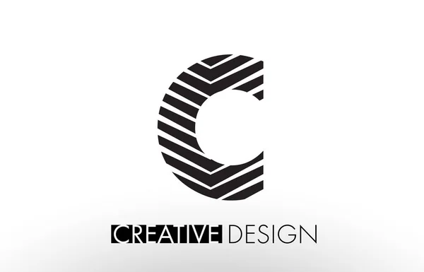 C Lines Lettre Design avec Zèbre élégant créatif — Image vectorielle