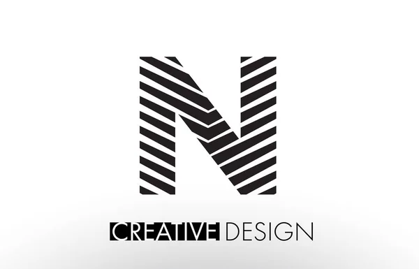 N Lines Letter Design with Creative Elegant Zebra — Stock Vector