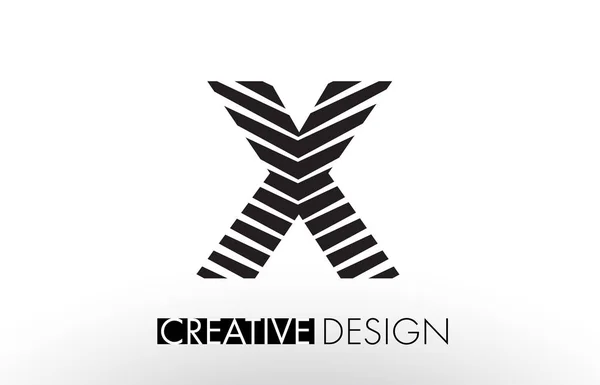 X harfi tasarımı yaratıcı zarif Zebra ile hatlarını — Stok Vektör