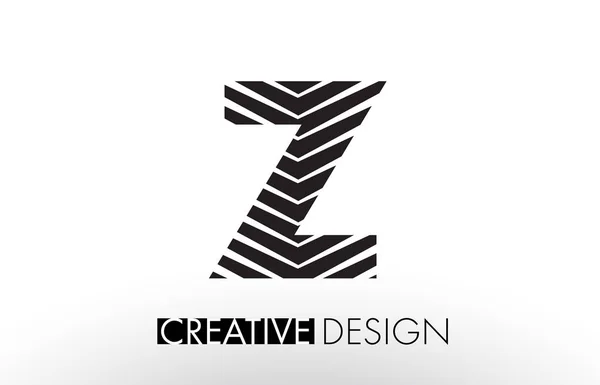 Z Lines Letter Design with Creative Elegant Zebra — Stock Vector