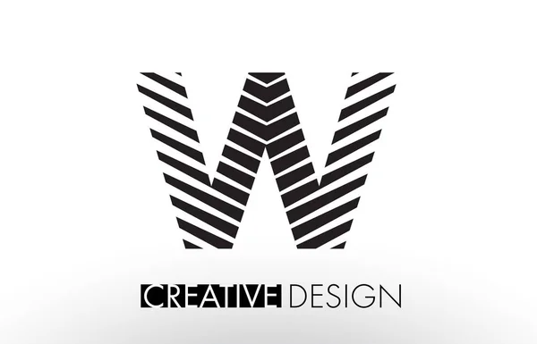 W Lines Letter Design з креативною елегантною зеброю — стоковий вектор