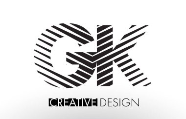 GK G K satırları mektup tasarımı yaratıcı zarif Zebra ile 