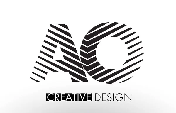 AO A O Lines Letter Design with Creative Elegant Zebra - Stok Vektor