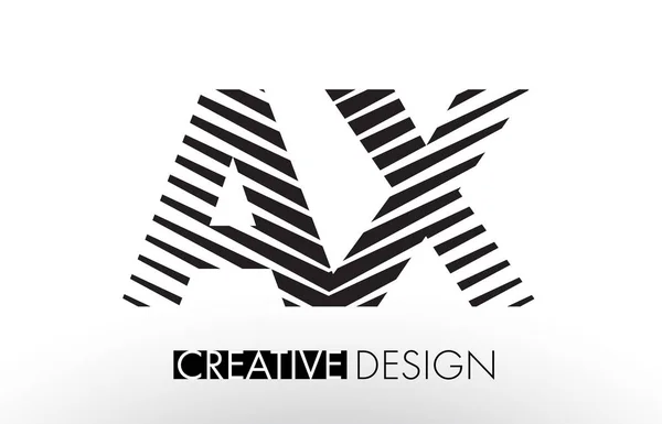 Diseño de letras AX A X Lines con cebra creativa y elegante — Vector de stock
