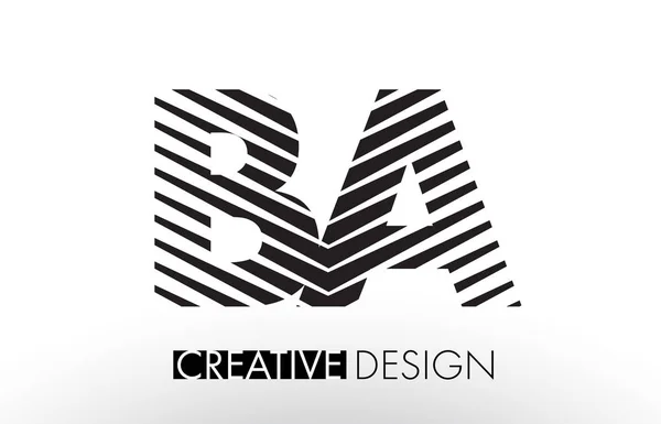 Ba b a lines letter design mit kreativem elegantem Zebra — Stockvektor