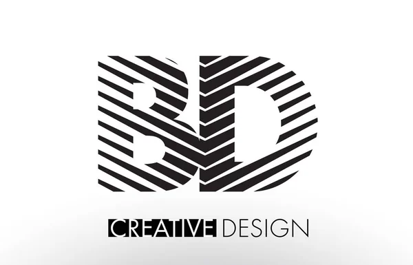 BD B D Лінії Дизайн літер з Creative Elegant Zebra — стоковий вектор