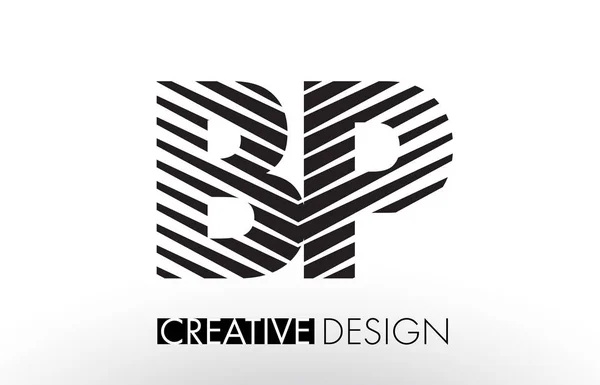 BP B P Lines Lettre Design avec Creative Elégant Zebra — Image vectorielle