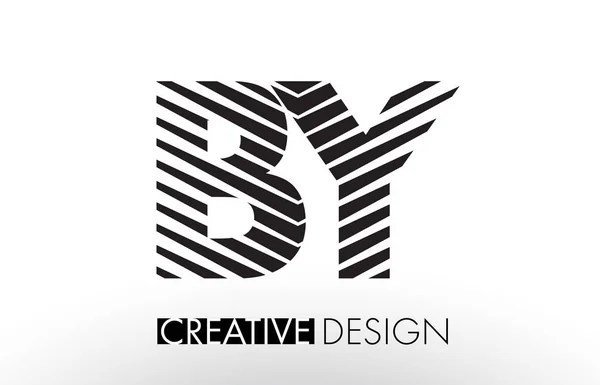 Von b y lines Buchstabendesign mit kreativem elegantem Zebra — Stockvektor