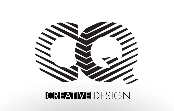 CQ C Q Лінії Літерний дизайн з Creative Elegant Zebra — стоковий вектор