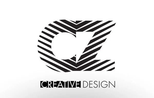 Cz C Z linią Design list z Creative elegancki Zebra — Wektor stockowy