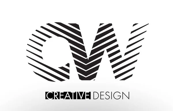 Ontwerp van de brief van de CW C W lijnen met creatieve elegante Zebra — Stockvector