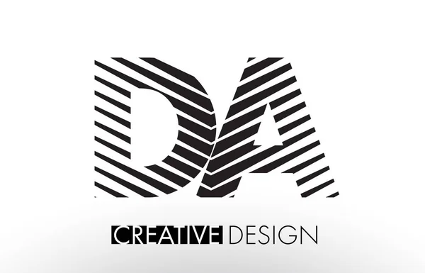 DA D A Lines Lettera Design con creativo elegante Zebra — Vettoriale Stock