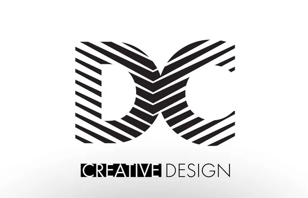 DC D C Lines Diseño de Letras con Cebra Elegante Creativa — Vector de stock