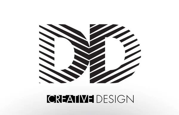 DD D D Linhas de desenho de letras com Zebra elegante criativo —  Vetores de Stock