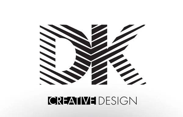 Ontwerp van de brief van de DK D K lijnen met creatieve elegante Zebra — Stockvector
