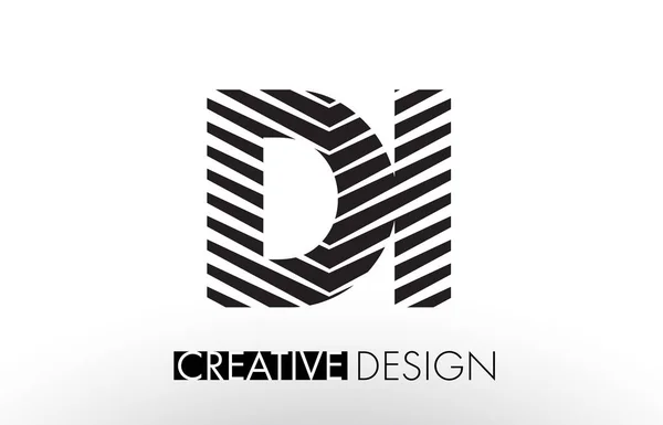 DI D I Lines Letter Design con Creative Elegant Zebra — Vettoriale Stock