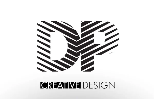 DP D P Linee Lettera Design con creativo elegante Zebra — Vettoriale Stock