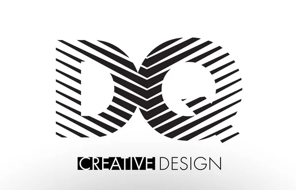 DQ D Q Lines Letter Design com Zebra elegante criativa — Vetor de Stock