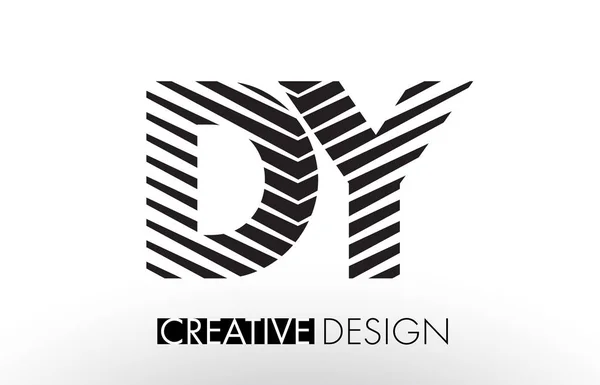 Design di lettere DY D Y Lines con Zebra creativa ed elegante — Vettoriale Stock