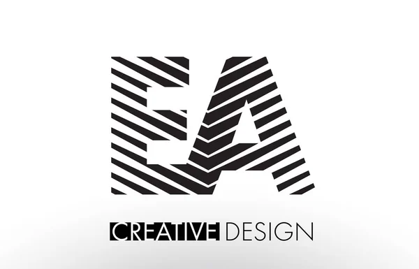EA E A Lines Diseño de letras con cebra creativa y elegante — Vector de stock