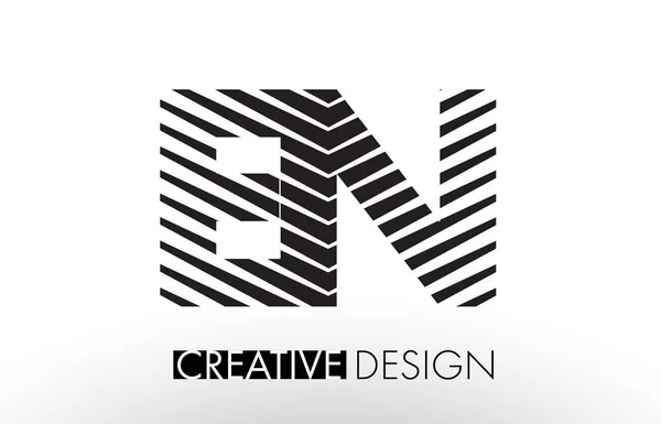 IT E N Linee Lettera Design con Creative Elegante Zebra — Vettoriale Stock