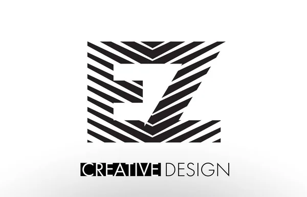 Ez e z lines Buchstabendesign mit kreativem elegantem Zebra — Stockvektor
