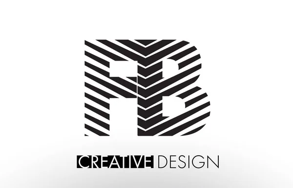 FB F B Lines Letter Design with Creative Elegant Zebra — Stock Vector