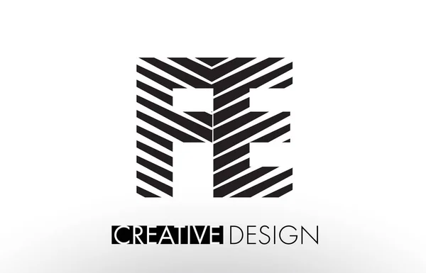 Fe F E lijnen brief Design met creatieve elegante Zebra — Stockvector