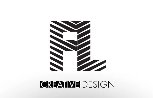 FL F L Lines Letter Design with Creative Elegant Zebra — Stock Vector